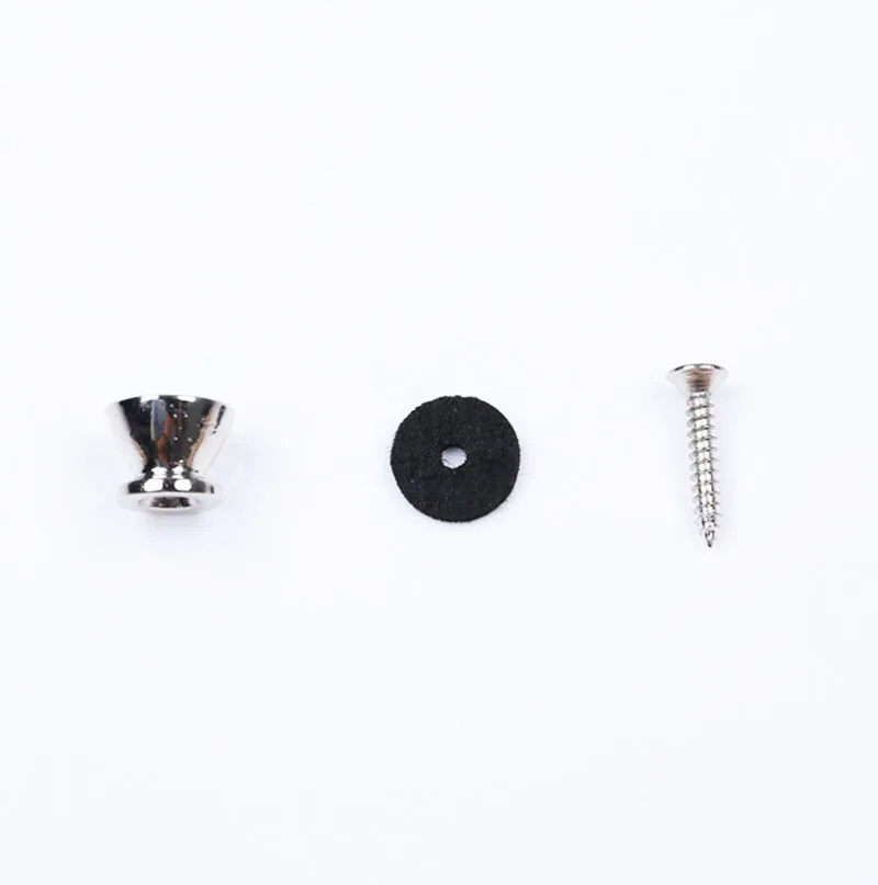 300Pcs/Lot Metal Guitar Strap Buttons Strap Locks Metal Mushrooms Head End Pins Classical Nut Parts Lock Black Banjo Head Bass