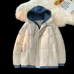 Winter Jacket Men's Parkas Thicken Warm Hooded Overcoat Mens Jackets Solid Color Casual Parka Coat Women New Fashion Streetwear