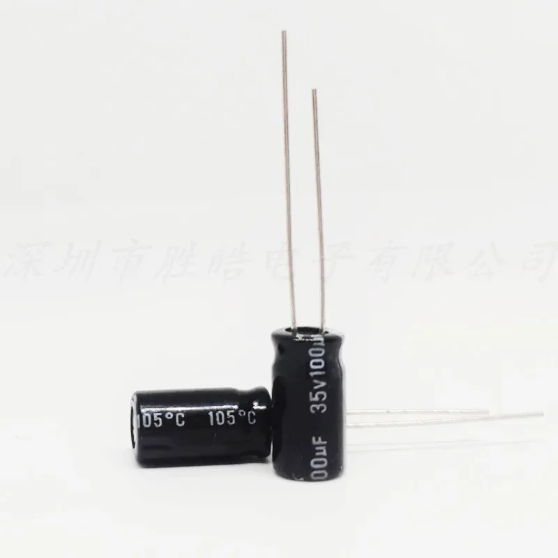 （10-100PCS)  35V100UF  Volume:10x12.5mm   Aluminum Electrolytic Capacitor  35V100uF  High Quality