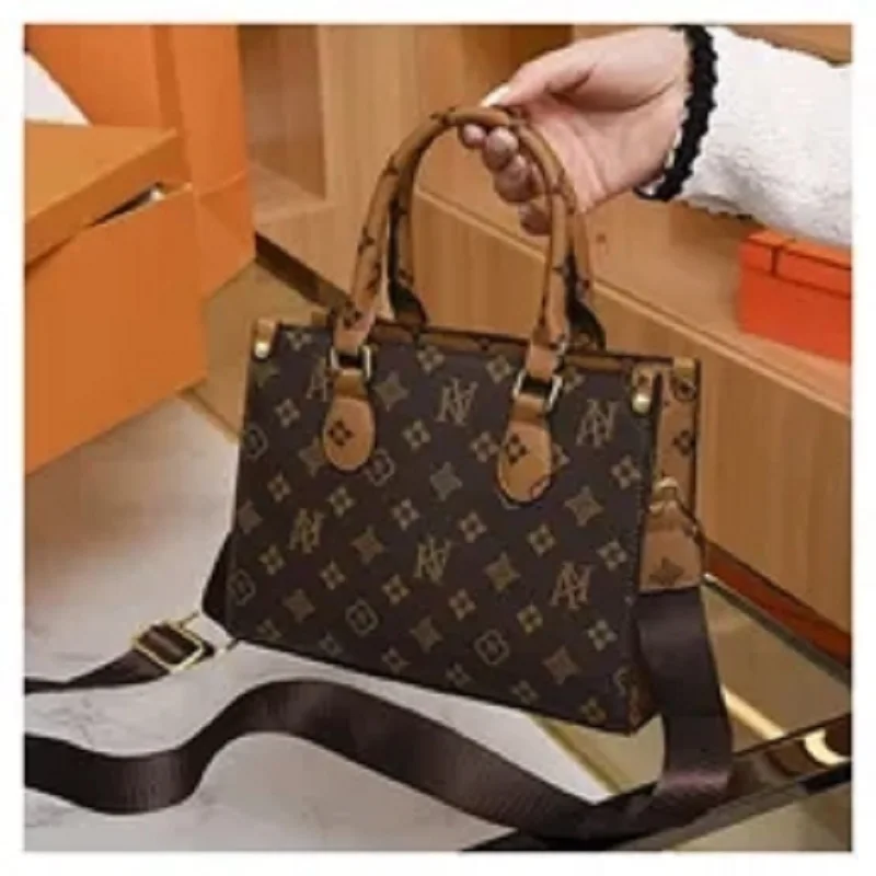 European and American Luxury Print Women's Letter Handbag FemaleVintage  Small Tote Bag Office Lady Fashion Square Messenger Bag _ - AliExpress  Mobile