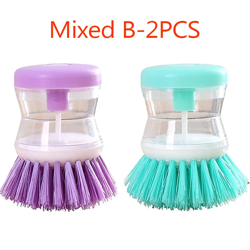 New Automatic Liquid Adding Fuwa Cleaning Brush, Press Type Automatic Liquid Discharge Dishwashing Brush, Household Stove Cleaning Brush, Pot Brush