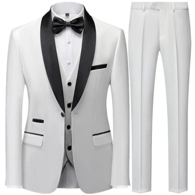 Men's Casual Boutique Business Wedding Groom Dress Blazers Jacket Trousers