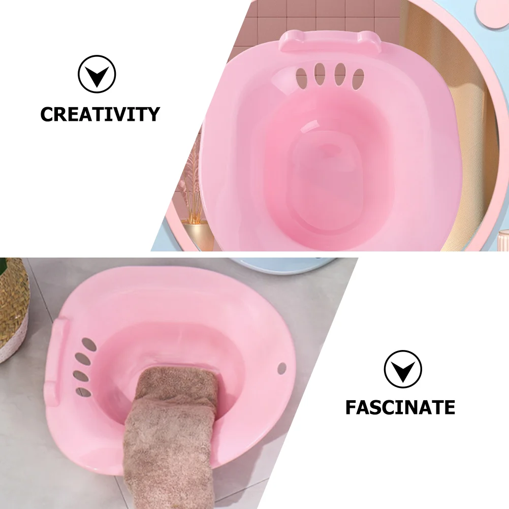 over The Toilet Seat Bidet Perineal Soaking Sitz for Hemorrhoids Basin Pink