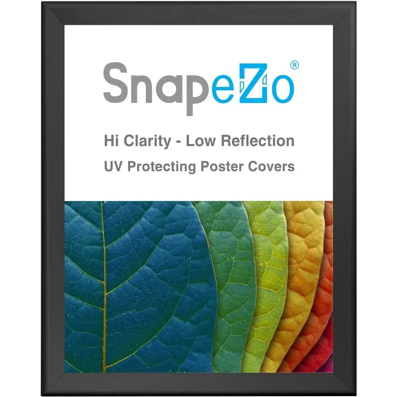 SnapeZo Poster Frame 36x48 Inches, Black 1.7 Inch Aluminum Profile, Front-Loading Snap Frame, Wall Mounting, Wide Series 2