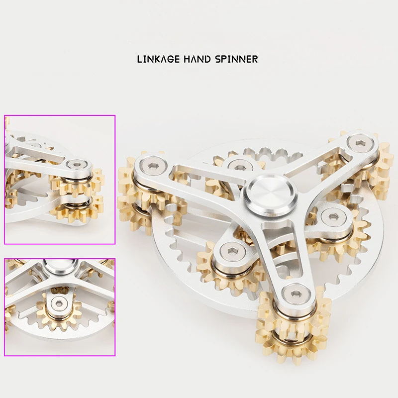 Bike Chain Metal Fidget Spinner 9 Gear Linkage Hand Spiner Magnetic Slider Stress Relief Toys for Adults EDC Funny Gifts 3