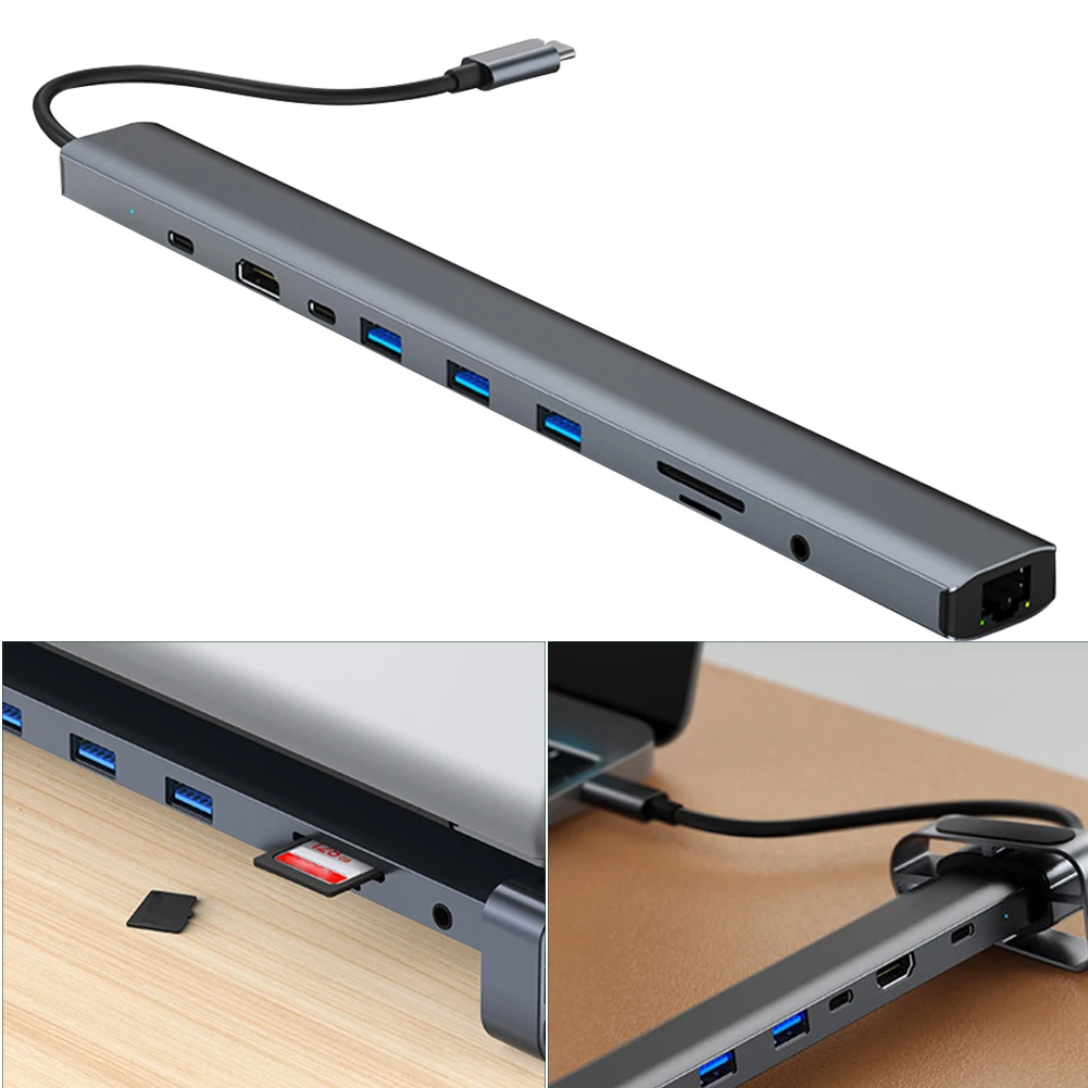 Ʈ PC Ƽ  й, TF SD ī , USB C ŷ ̼, 3 USB 3.0 Ʈ, 4K, 30Hz, 3.5mm  , 10 in 1