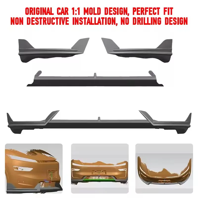 테슬라 모델 Y 주니퍼 2025 2026용 AD 프론트 범퍼 립 윈드 블레이드 에어 스포일러 ABS 스포츠 바디 키트 모델 Y 주니퍼 액세서리