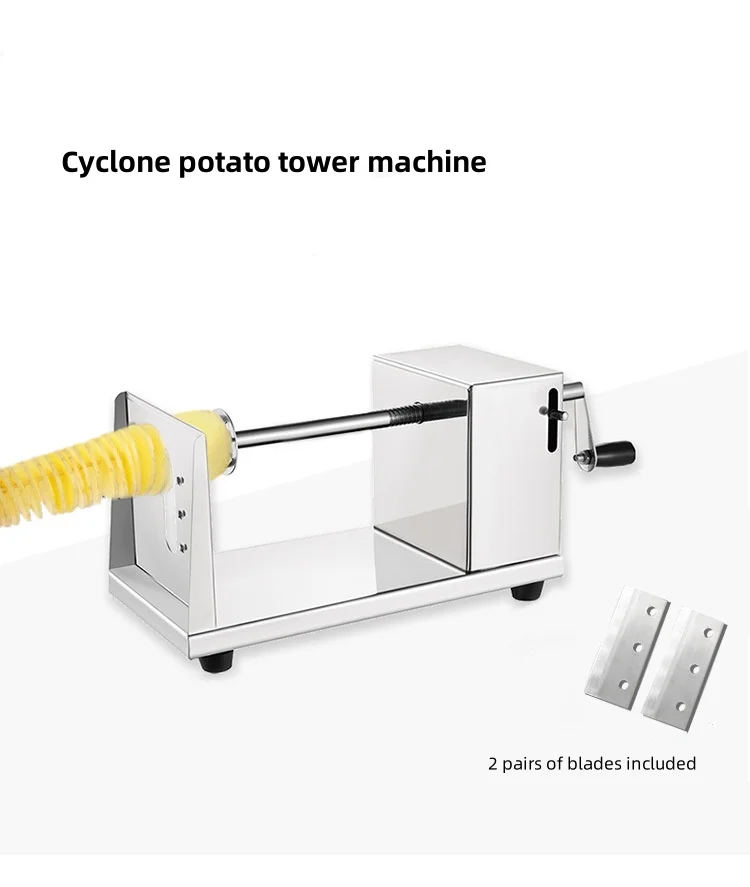 Manual Stainless Steel Cyclone Potato Tower Machine Twisted Potato Slicer Spiral Slicer French Fries