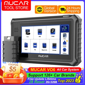 MUCAR VO6 OBD2 스캐너 28 특수 기능 2023년 신상 양방향 스캔 도구 전체 시스템 자동차 자동 진단 스캐너 코드 리더