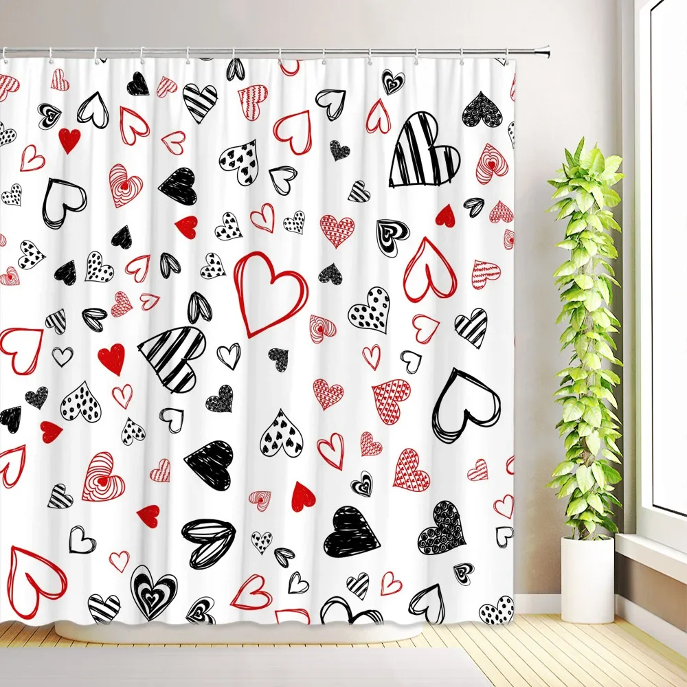Romantischer Duschvorhang Mit Herzen – Perfekt Fürs Badezimmer Zum Valentinstag