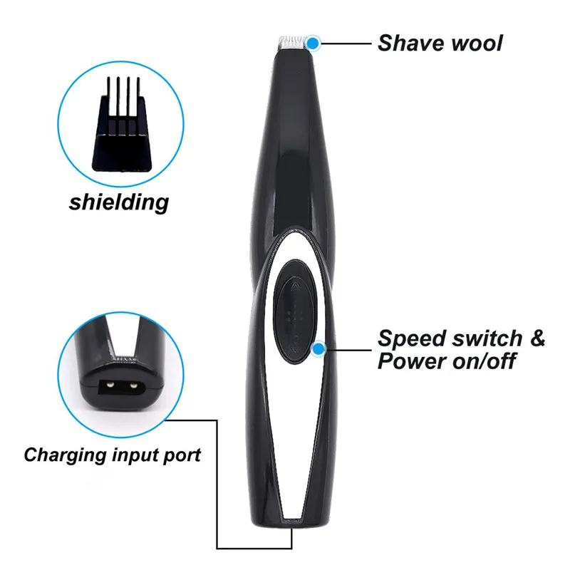 Pet Nail Hair Foot Clipper USB Charging Ear Eyes Hair Trimmer Dog