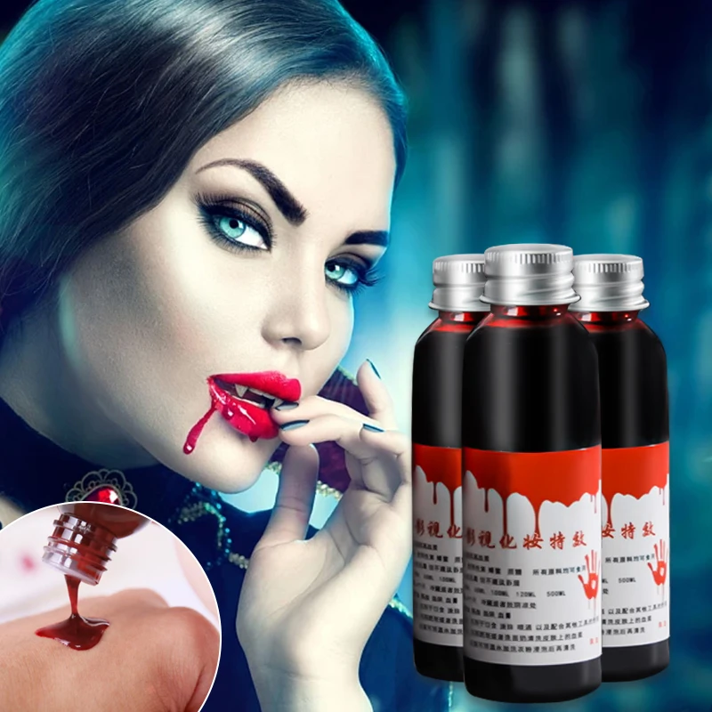3060mlFakeBloodPropHalloweenDecorationHorrorCosplayCosmetics