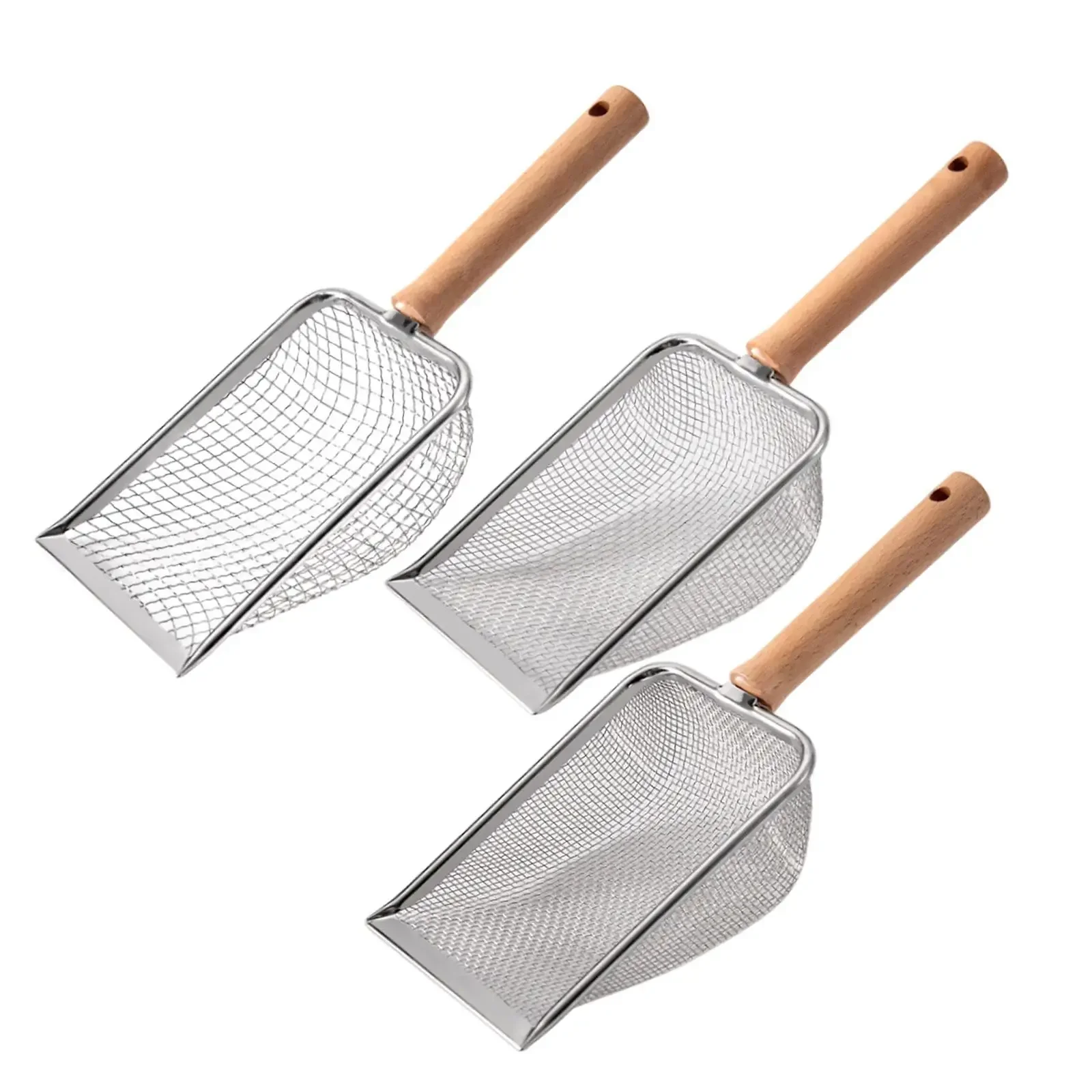 Non-stick Reptile Sand Shovel Stainless Steel Fine Mesh Cat Litter Scoop Pet Feces Cleaning Tools Cat Sand Shovel Pet Supplies
