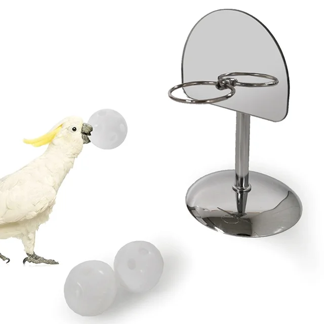 Bird Parrot Basketball Hoop Props Toy Parakeet Balls Puzzle Game Chew Play Toys Pet Bird Supplies 3