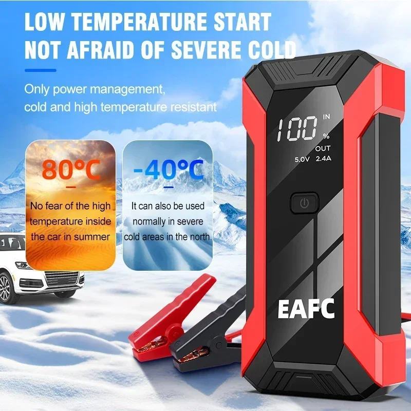 Car Jump Starter Portable Power Bank 2000A/1200A Car Battery Booster 12V Starting Device for Petrol Diesel 6.0L/4.0L