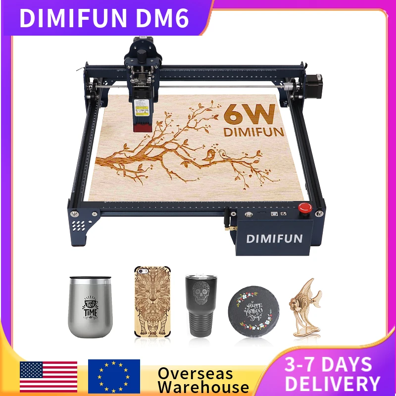 DIMIFUN DM6 B6 Laser Engraver With Wifi Offline Control 6W Laser Engraving Cutting Machine 445&plusmn;5nm Blue Light Cnc Machine