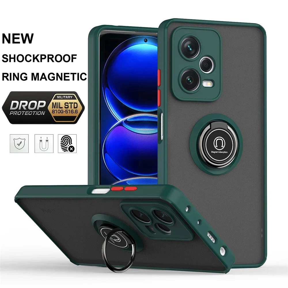 Magnetic Ring Holder Protective Phone Case with Enhanced Grip