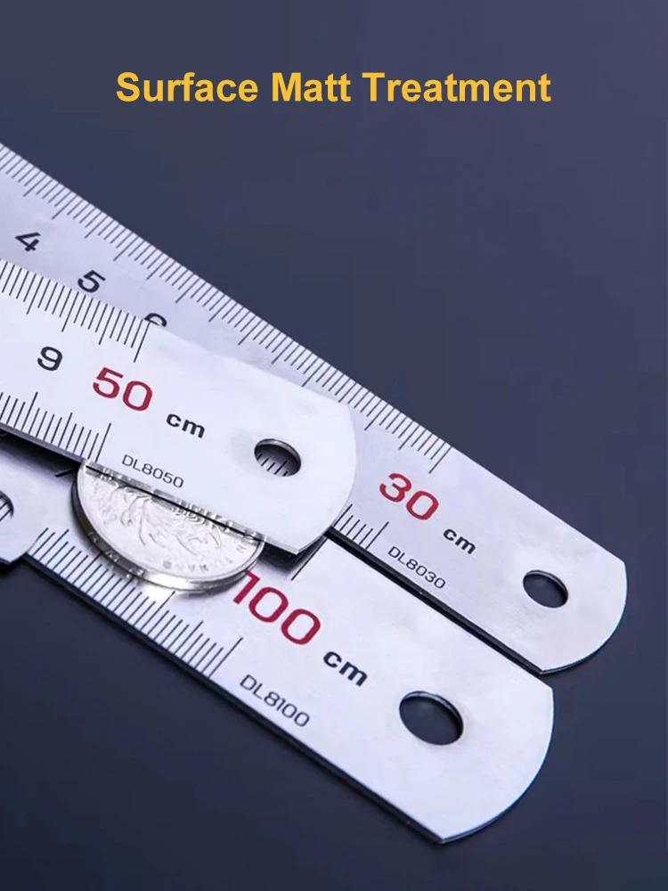 스테인레스 스틸 직선 눈금자 센티미터 룰 정밀 측정 도구, 학교 사무용품, 15cm, 6 인치, 30cm, 12 인치, 50cm