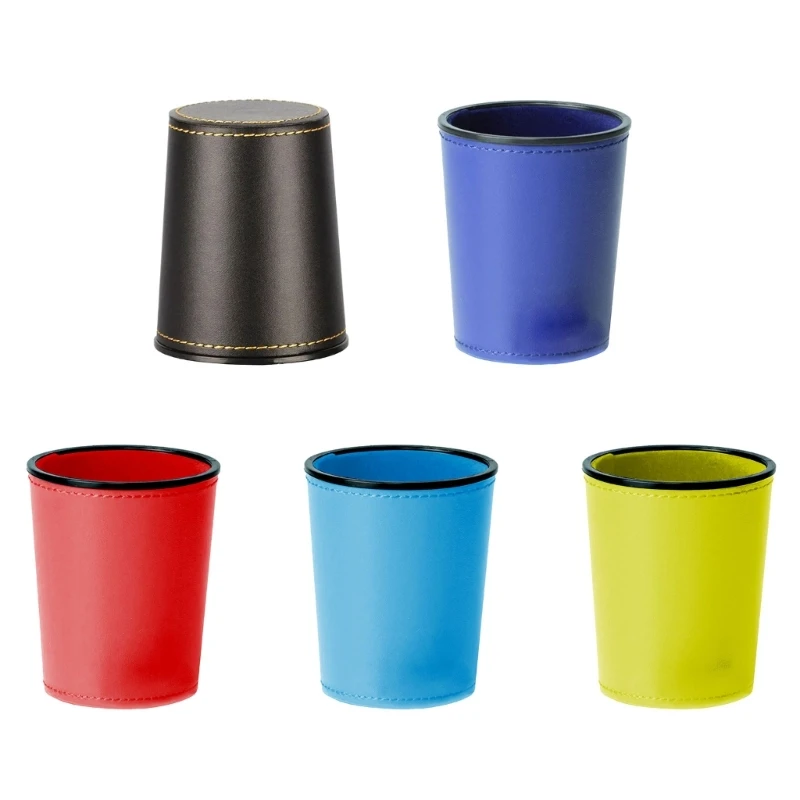 PU Leather Dices Cup Flannel Interior Quiet Shaker Cup Entertainment Dices