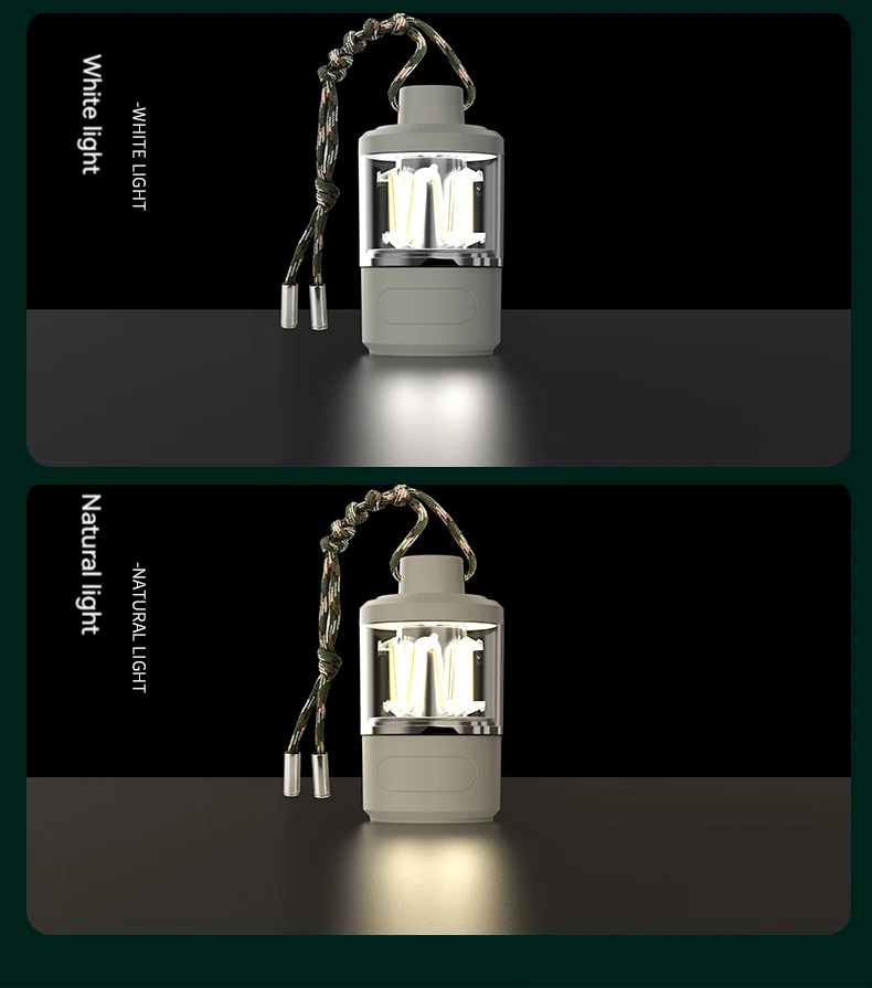 Portable COB Warm Camping Lights Strong LED Lantern Flashlight Rechargeable Outdoor Emergency Fishing Tents Tungsten Lamp