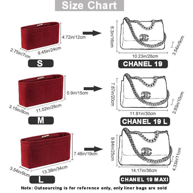  Bag Organizer for Chanel 19 Flap (Maxi/36cm) Insert
