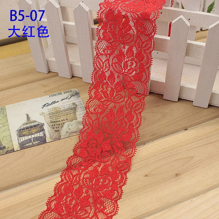 Lace Ribbon Lace Garment Accessories Lace Sewing Supplies Lace Accessories Lace Sewing Accessories 6.5cm Soft Elastic Lace Trim Ribbon DIY Apparel Sewing Fabric DIY Garment Accessories Hollow Out Flower Embroidered Lace