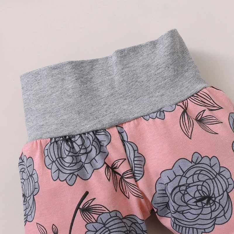4PCS Baby Girl Romper & Rose Pants Set 4
