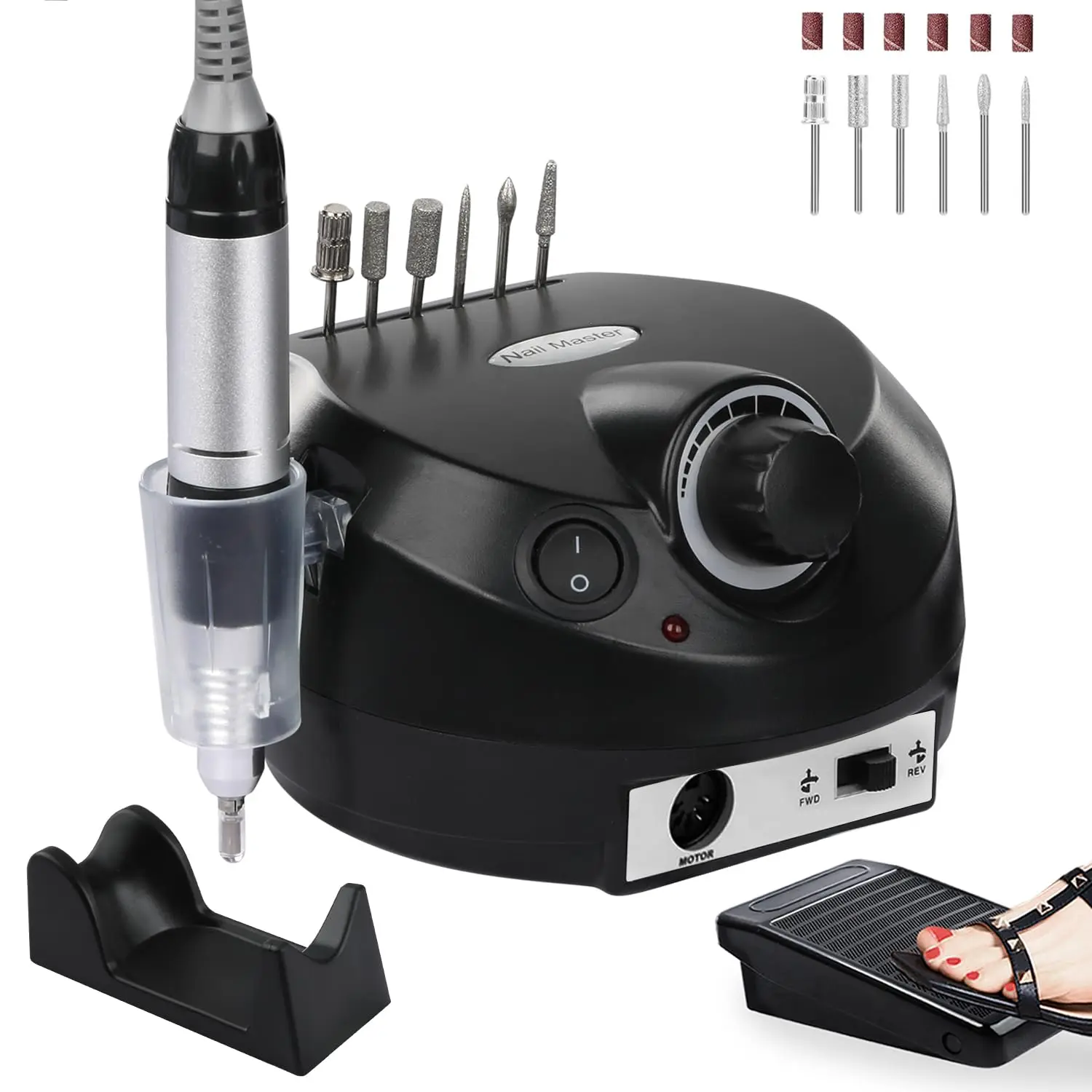 Acrylic Nail Drill Electric Nail Drill nail drill With Foot Pedal E File Manicure Set Electric File With NailDrill Bits