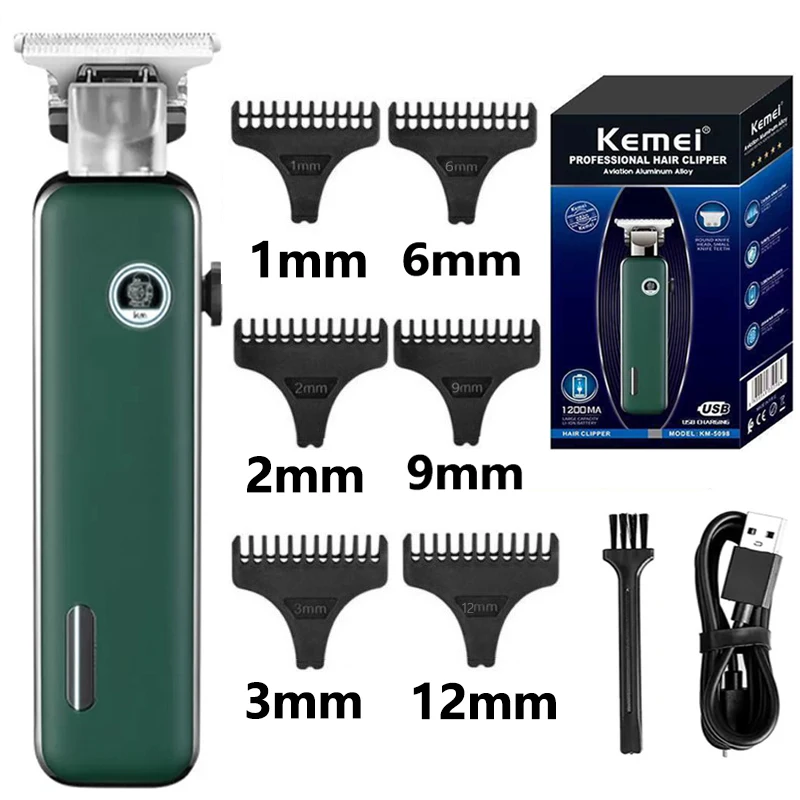 Kemei Professional Hair Clipper T-blade Dry-shaving Hair Cutting Machine All-around Outlining Close-cutting Machine KM-5098