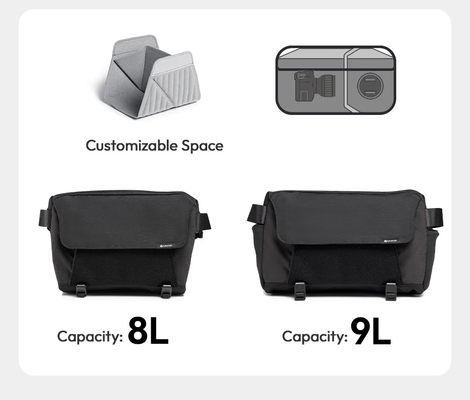 ulanzi BP11 Crossbody Kamera 9L Kapazität Schulter Smartphone Fotografie Digital SLR Für Sony Canon Nikon Schulter Tasche_voghion.com
