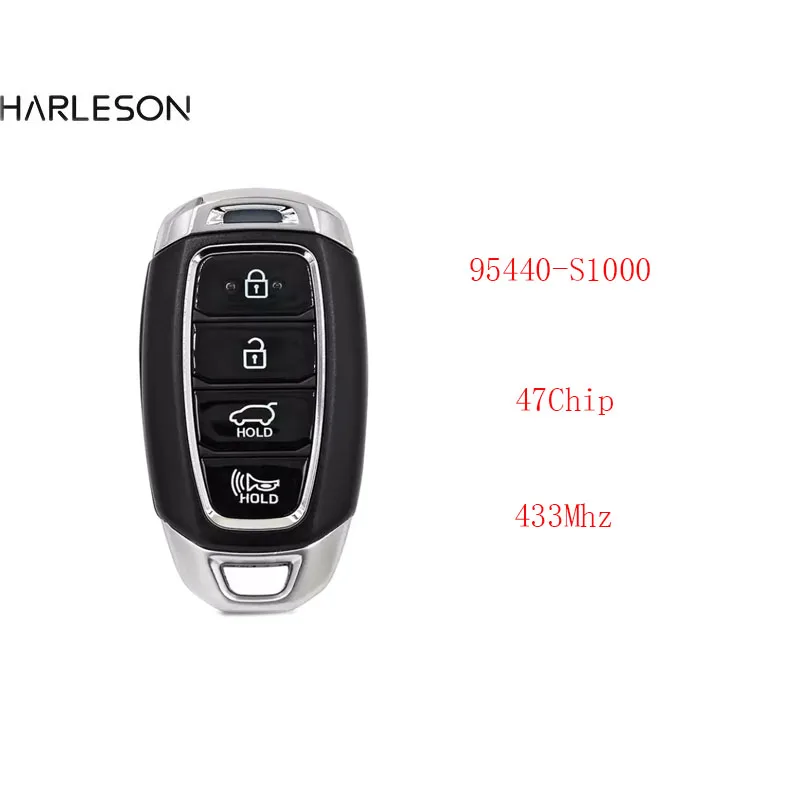 95440S1000 4Button Smart Keyless Remote Key Fob 433MHz ID47 Chip for Hyundai Santa Fe 2019 2020 TQ8-FOB-4F19, P/N: 95440-S1000