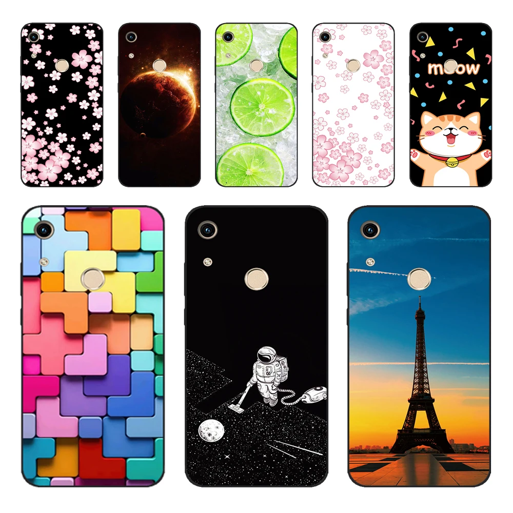 Per Honor 8A Custodia Huawei Honor 8A Prime Cover Silicone Tpu Cover Posteriore Su Huawei Honor 8A Jat-Lx1 Honor 8A Prime Jat-L41 Fiore