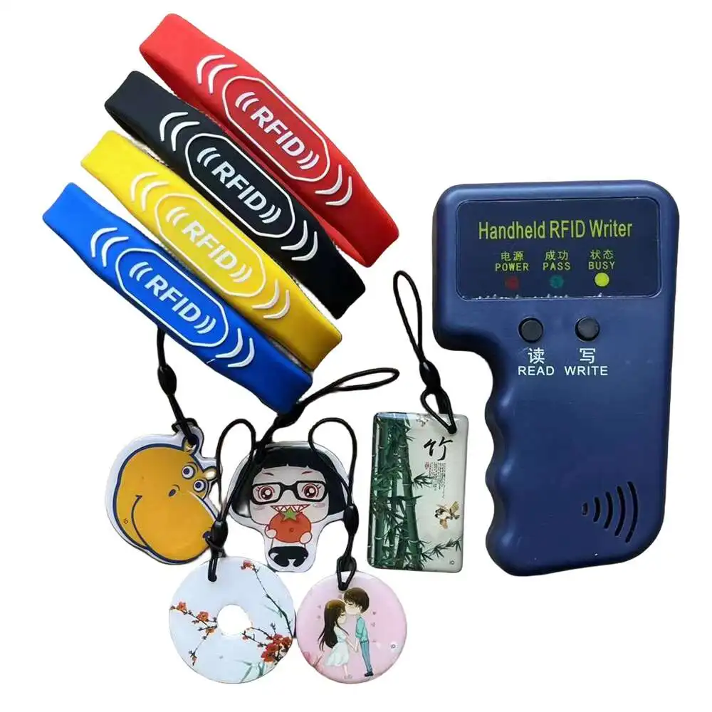 Handheld 125KHz ID Induction Replicator EM4100 TK4100 Card RFID Smart Card Low-frequency T5577 EM4305 CET5200 Keyfob Tags prousbhotelcardsystem v9 version hotel lock card encoder reception keycard guest card issuer t57 t5577 125khz lf