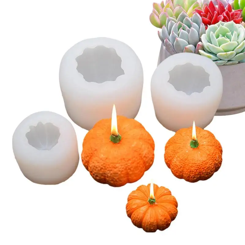 

3D Pumpkin Silicone Mold Halloween Candle Mold DIY Aromatherapy Scented Candle Mold Soap Mold Resin Epoxy Art Crafts Home Decor