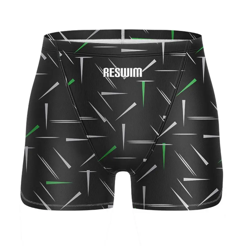 Mens Swim Jammer Swimsuit Shorts Athletic Training Summer Beach Tights Swimwear Quick Dry Swimming Trunks Surf Diving Pants