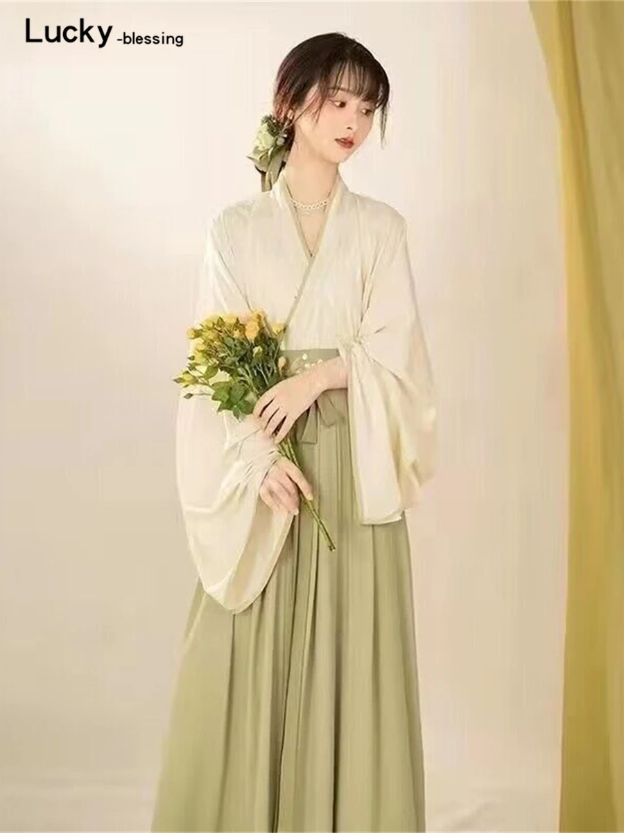 Kimono Sakura Girl Japanese Style Floral Print Vintage Dress Woman Oriental Camellia Love Costume Haori Yukata Asian Clothes