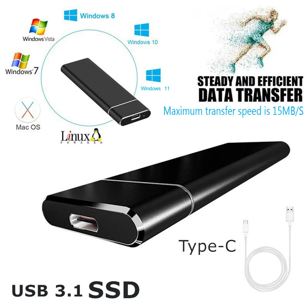 Disque Dur Externe SSD Portable USB 3.1 Type-C, Haute Vitesse, 8 To, 1 To,  2 To, 4 To, 16 To, pour Lapmédication - AliExpress