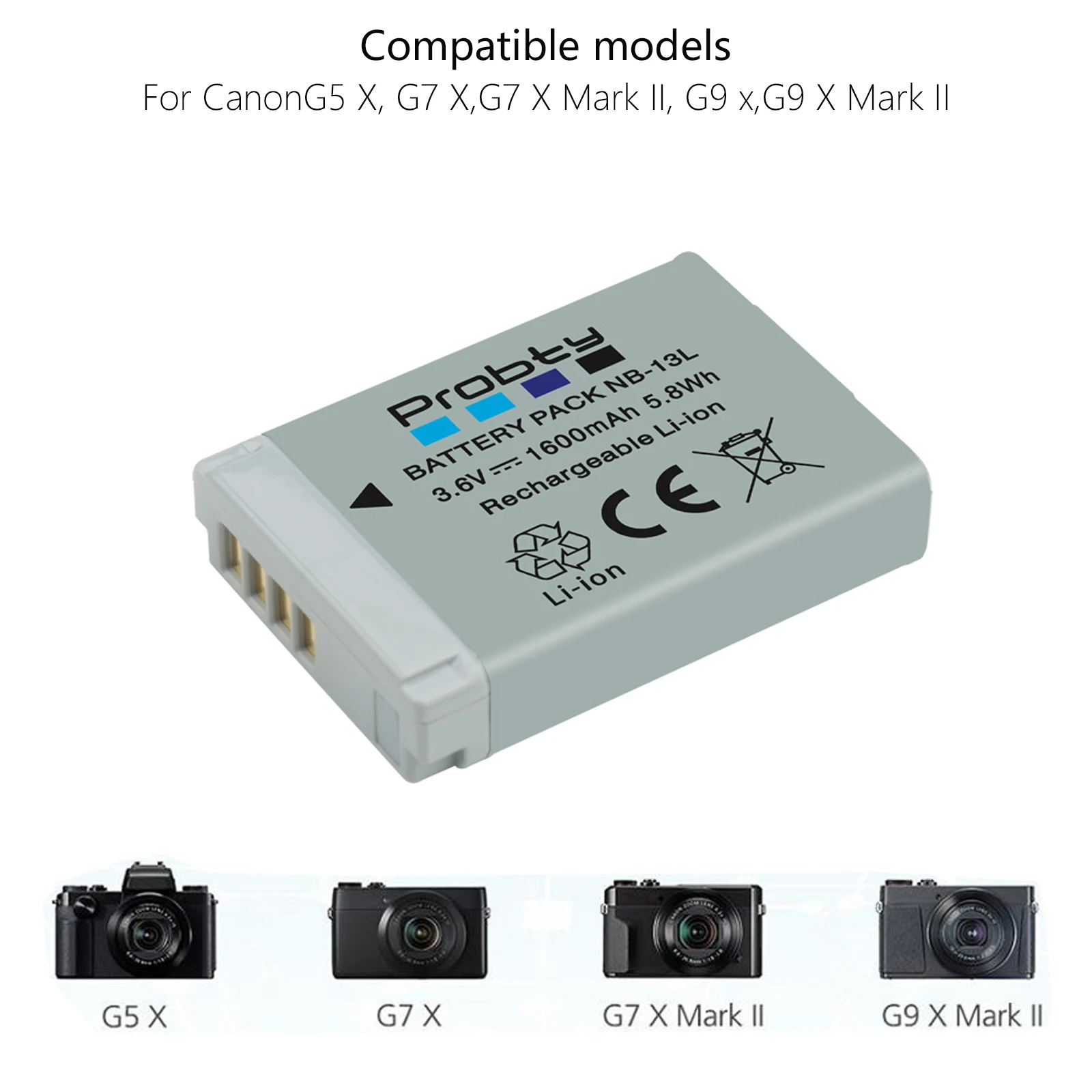 Bateria e Carregador Usb Led para Canon 1600mah Nb13l Nb13l g7 x Mark ii G7x g5 x G5x g9 x G9x Sx620 Sx720 hs Baterias - Image 4