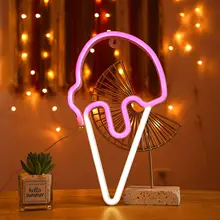 

Ice Cream Neon Light LED Neon Sign Wall Hanging Decor Lamps Bedroom Lovely Night Light Kids Birthday Gift Battery/ USB Powered