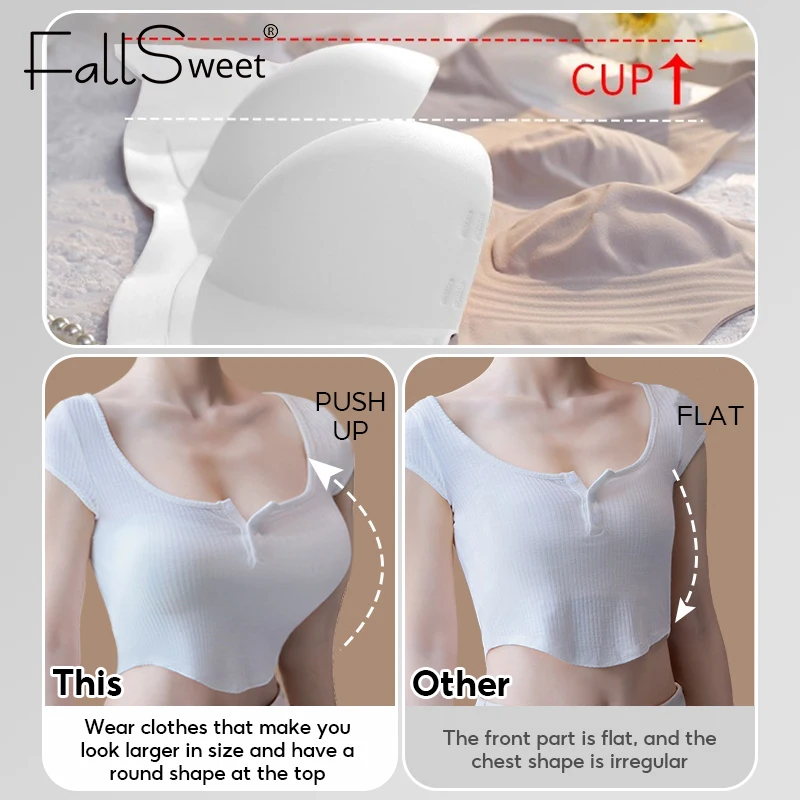 Reggiseno push up senza spalline FallSweet per donna Reggiseni tubolari antiscivolo senza schienale con fibbia laterale Intimo sportivo bralette senza fili - immagine 3