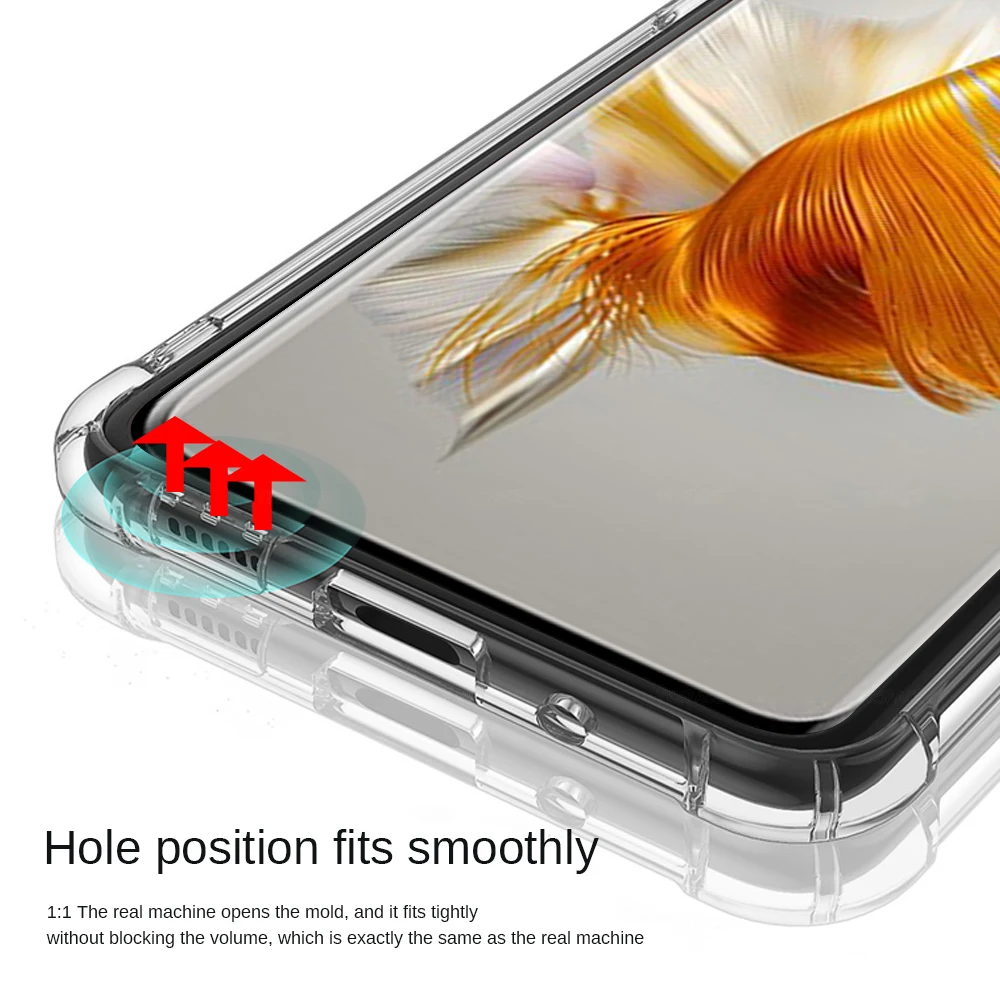 Shockproof Clear Silicone Case - Durable Transparent Back Cover