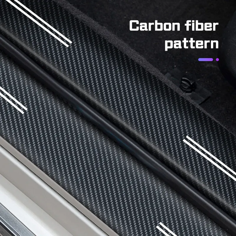 Geely Coolray Atlas Tugella Emgrand EC7 X7 Boyue 부품 MK GX3 GC9 CK 4Pcs 탄소 섬유 자동차 도어 씰 스티커 용 임계 값 필름