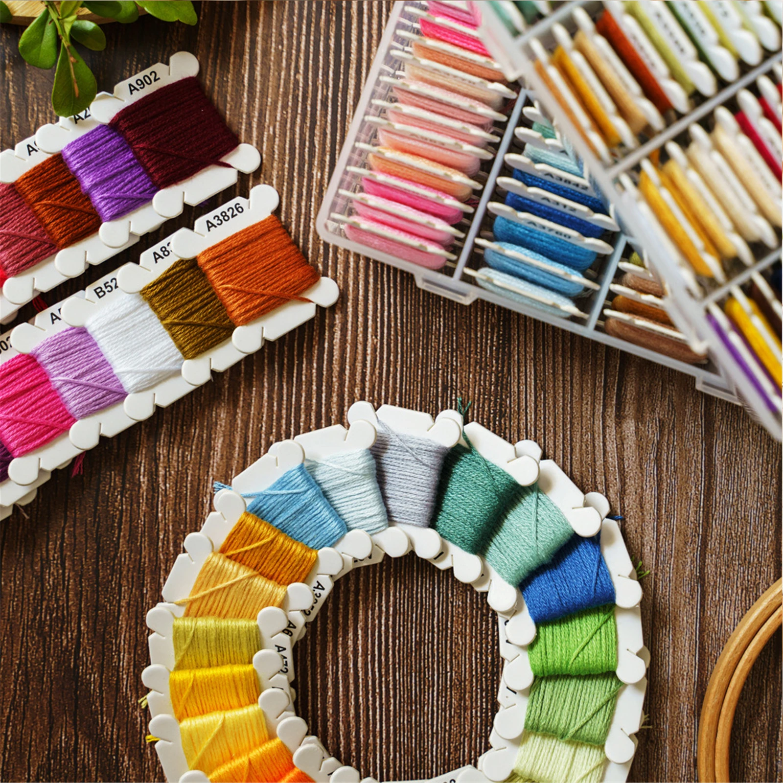 투명 보관 상자가 있는 DIY 자수실, 크로스 스티치 도구, 자수실 키트, 크리..