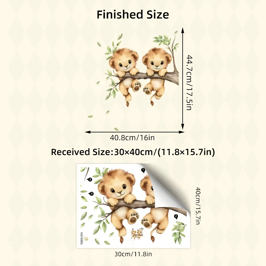 Cute Lion Cub Wall Art - Realistic Animal Print Decoration