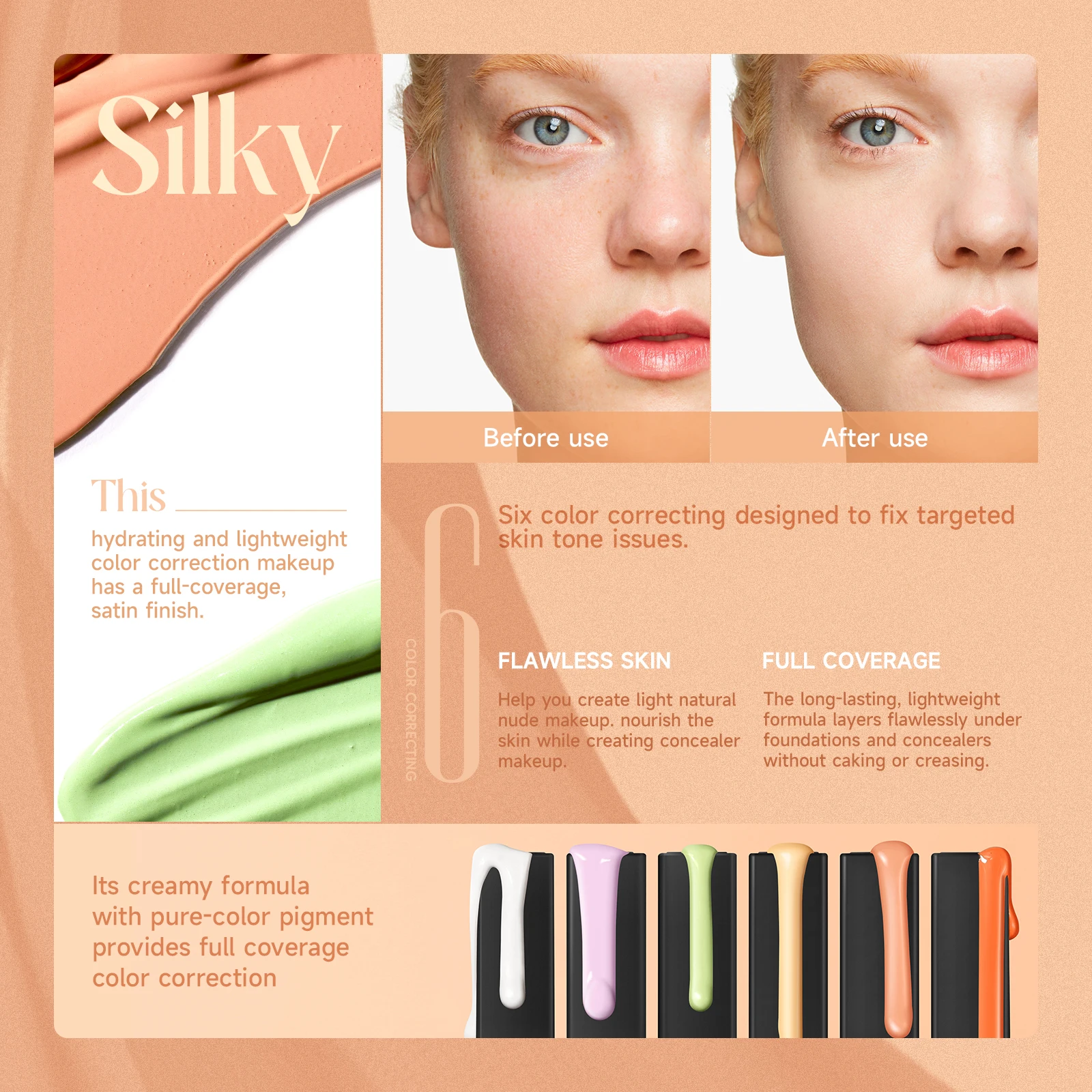 Nude Makeup Facial Foundation Color Correction Liquid Concealer Cream Cover Blemish Oil Control Brighten Skin liquid foundation,cc cream,makeup cosmetics,makeup cream