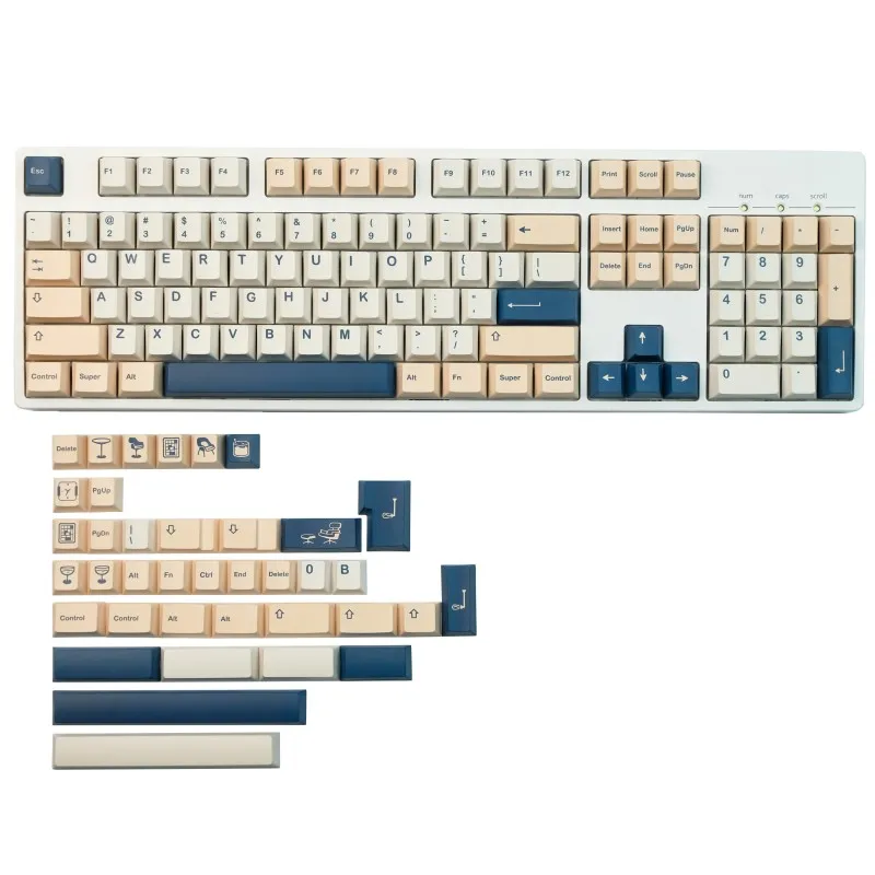 Gmk Birch Keycap Grupo Pbt Dye Subbed Keycaps Cereja Perfil Caps Chave 61 64 68 84 87 96 980 104 Alice Hhkb Iso 142 Chaves por Conjunto - Imagem 3