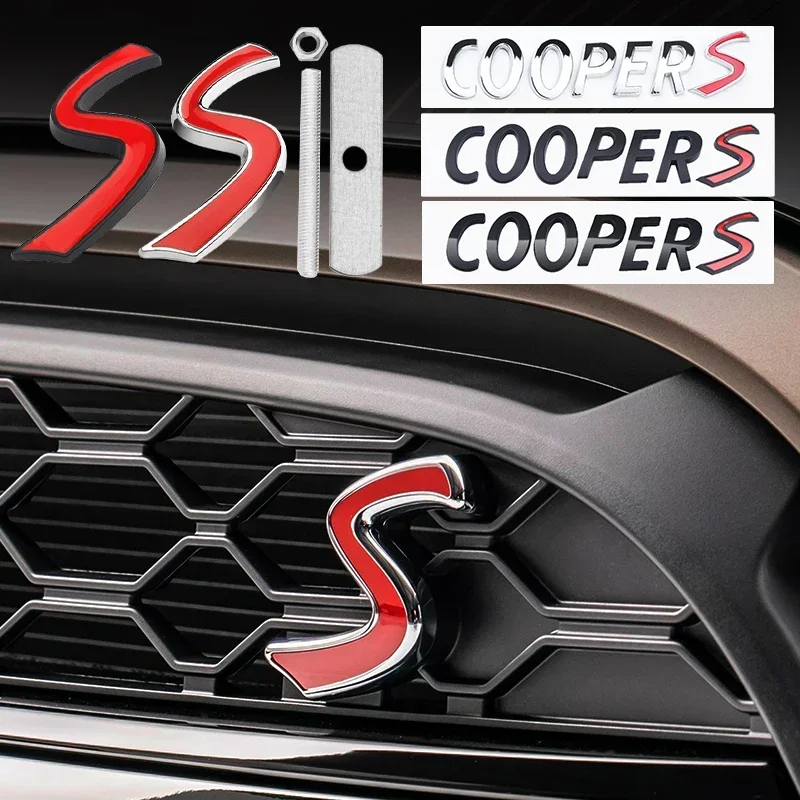 3D Abs Chrome Black Cooper S Logo Car Trunk Emblem Badge Per Mini Cooper S R53 R56 F56 F55 R50 R57 Cooper S Sticker Accessori