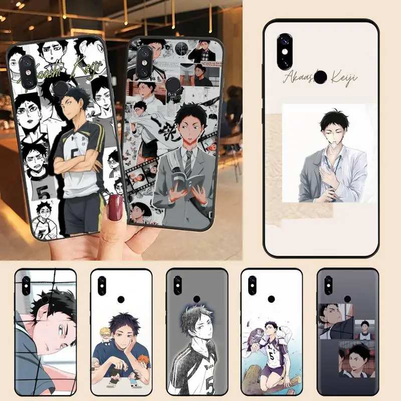 Akaashi Keiji Haikyuu anime Phone Case For Xiaomi Redmi note 7 8 9 11 t s 10 A pro lite funda shell coque cover | Мобильные телефоны