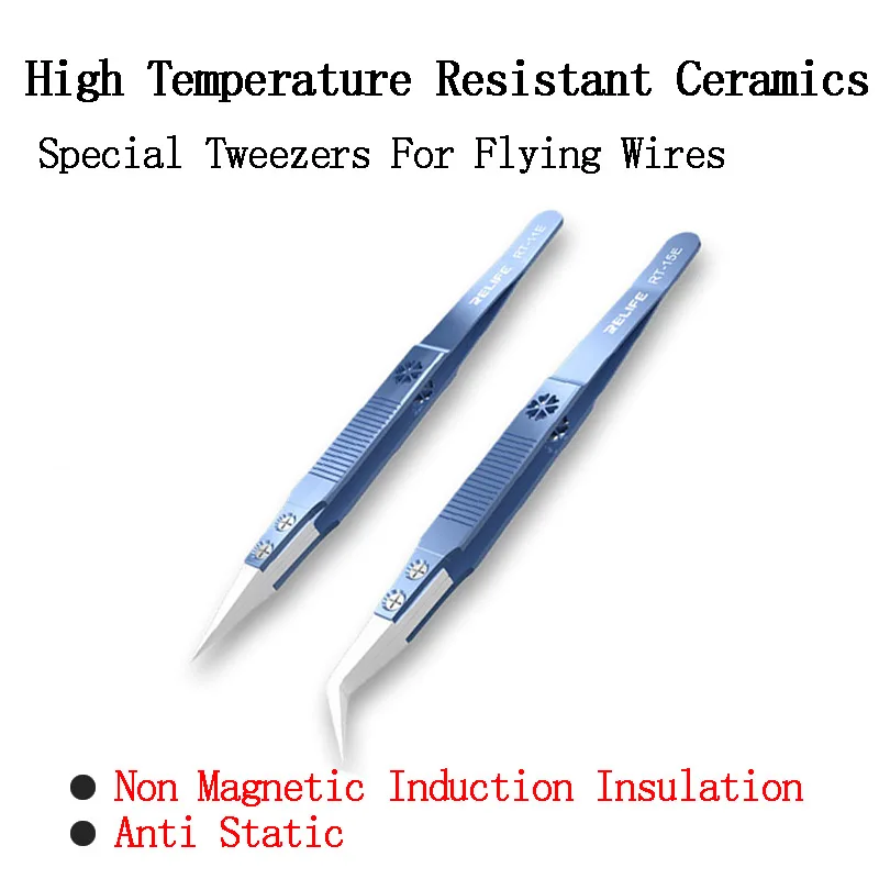 

High Precision Industrial Tweezers 11E/15E Anti-Static Acid Resistant Ceramic Straight Tip Electronic Soldering Chuck Tweezers