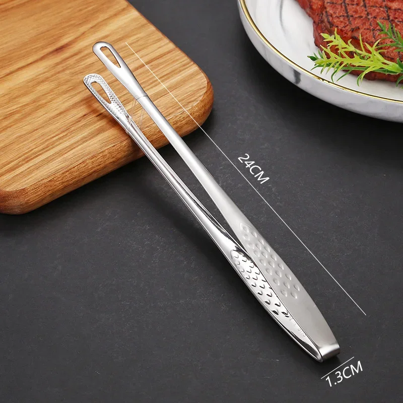 Description Picture 3 of itemStainless Steel Barbecue Clip Outdoor Camping Picnic Food Clip Cutlery Extended Steak Buffet Kitchen Clip Camp Cooking Supplies